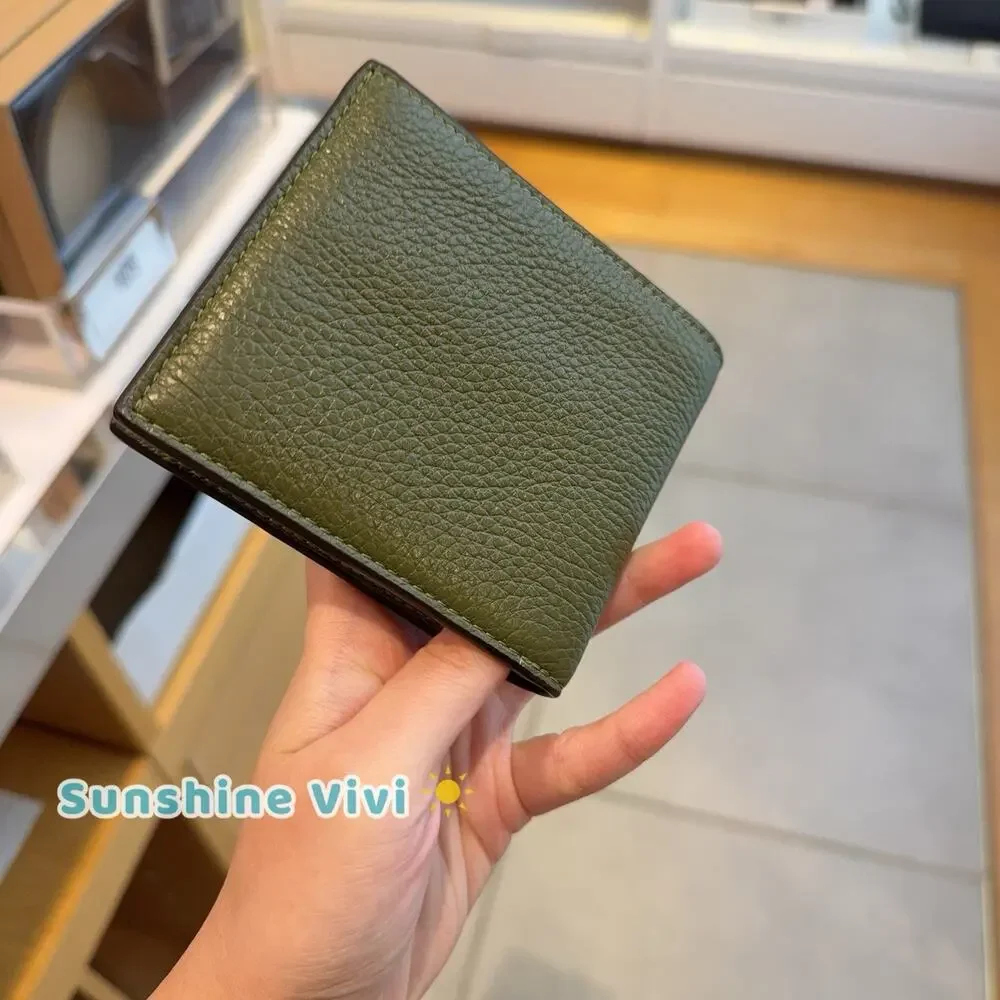 NWT Coach Men Id Billfold Wallet CFG61 Refined pebble leather Olive